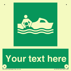 Custom sign safe condition Rescue boat